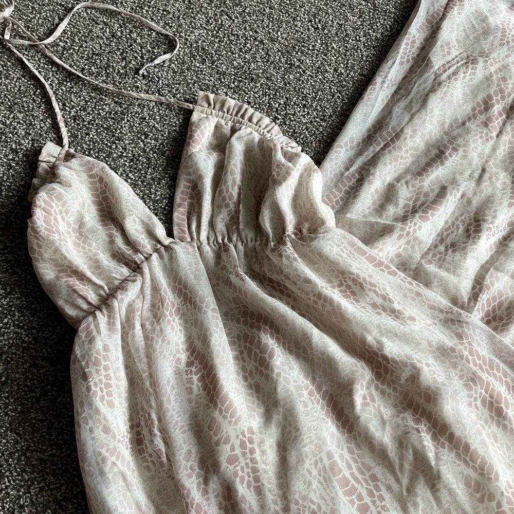 Lush - Light Pink Snake Print Maxi Dress